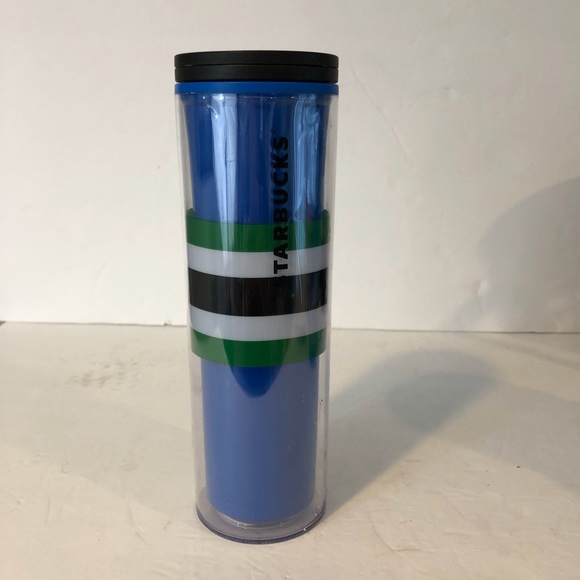 Starbucks Kitchen Starbucks Plastic Tumbler 6oz Blue Gen Wht Strip